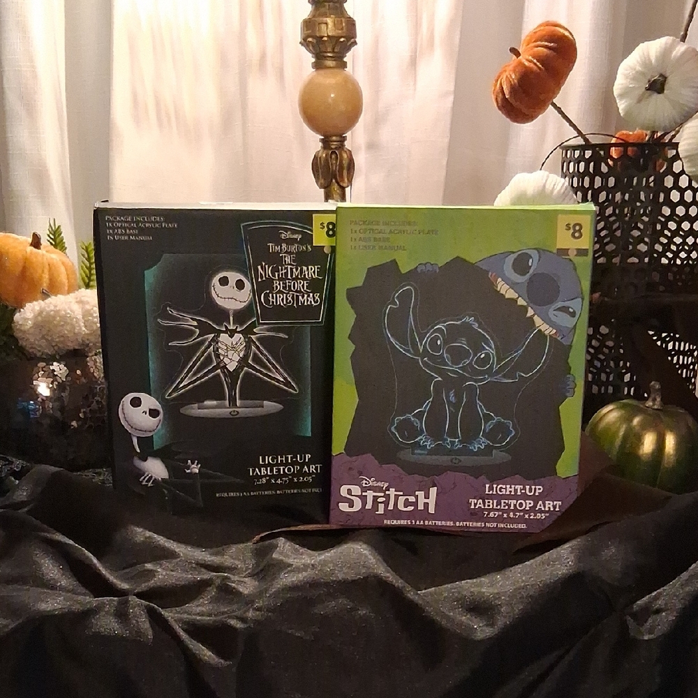 Disney Black and Green Illuminated Character Art Duo
